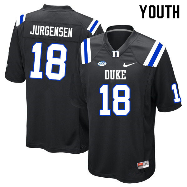 Youth #18 Sonny Jurgensen Duke Blue Devils College Football Jerseys Sale-Black